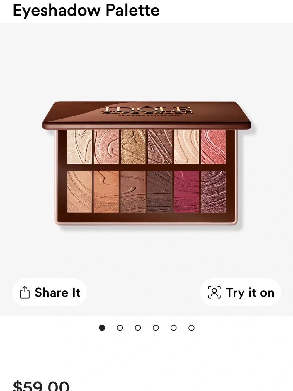 NIB Lancôme Idôle Café Crush Nude Eyeshadow Palette